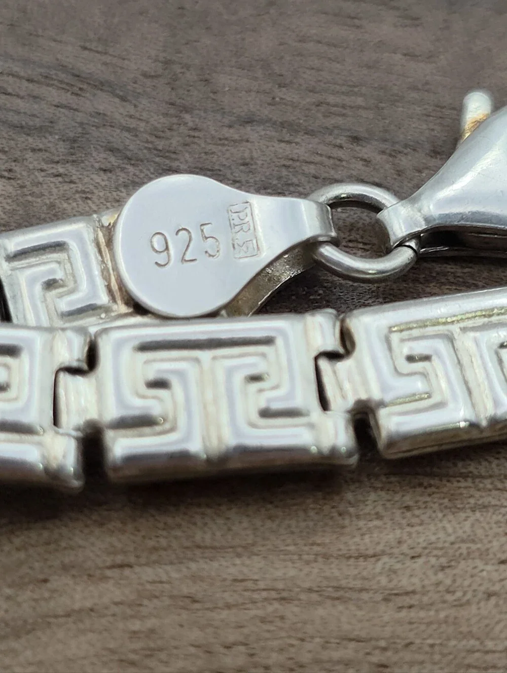 Vintage Paolo Romeo 925 Sterling Silver Greek Key Bracelet